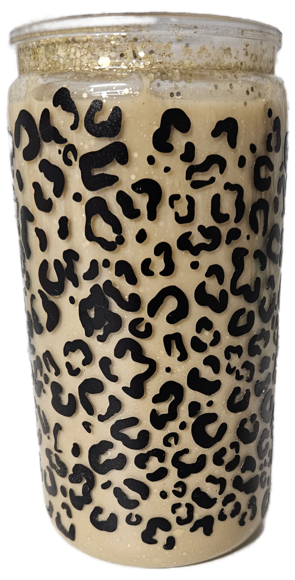Snow Globe Color and Glitter Leopard Print