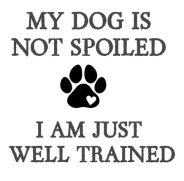 "My dog is not spoiled" Decal Custom