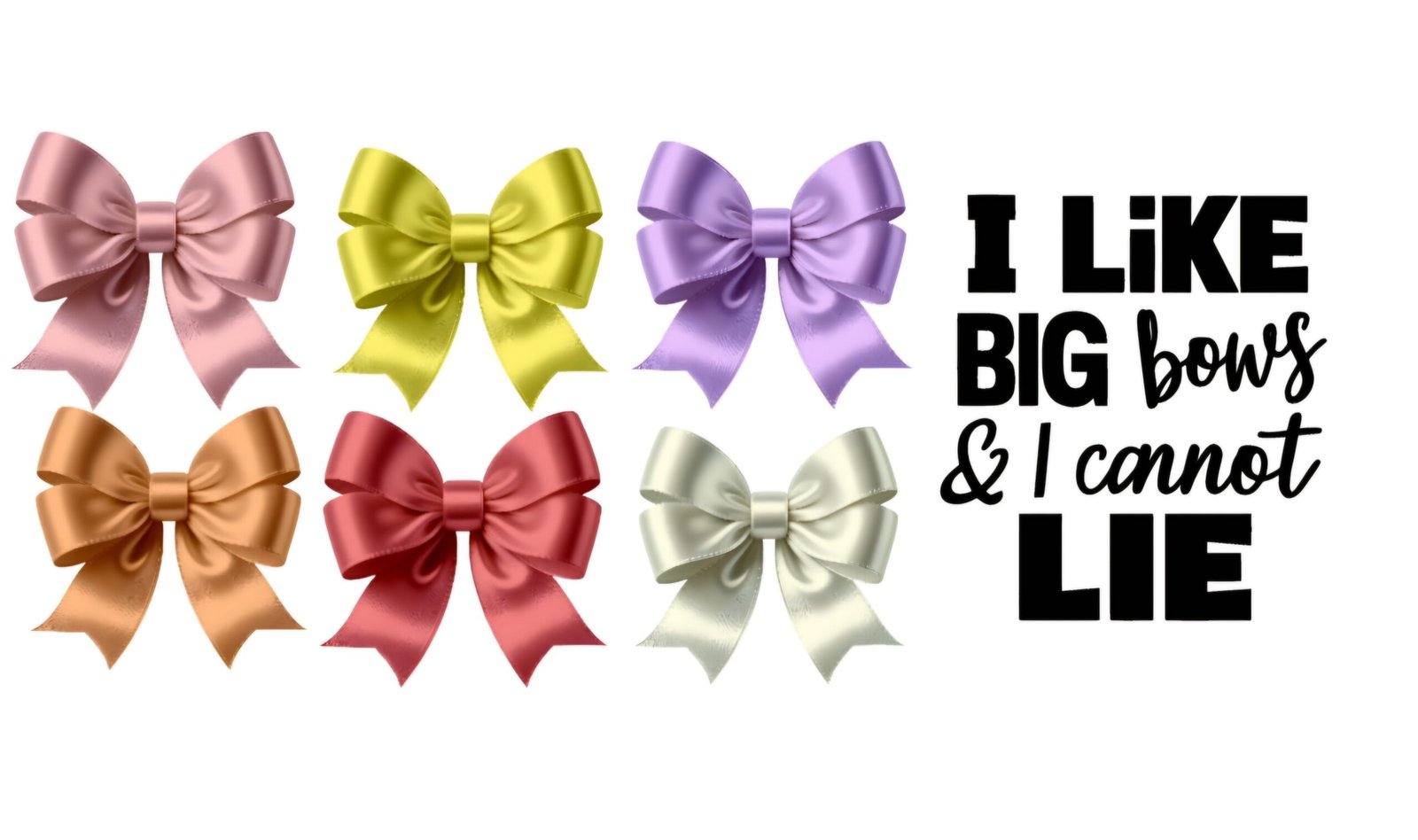 "I like big bows and can not lie" Decal