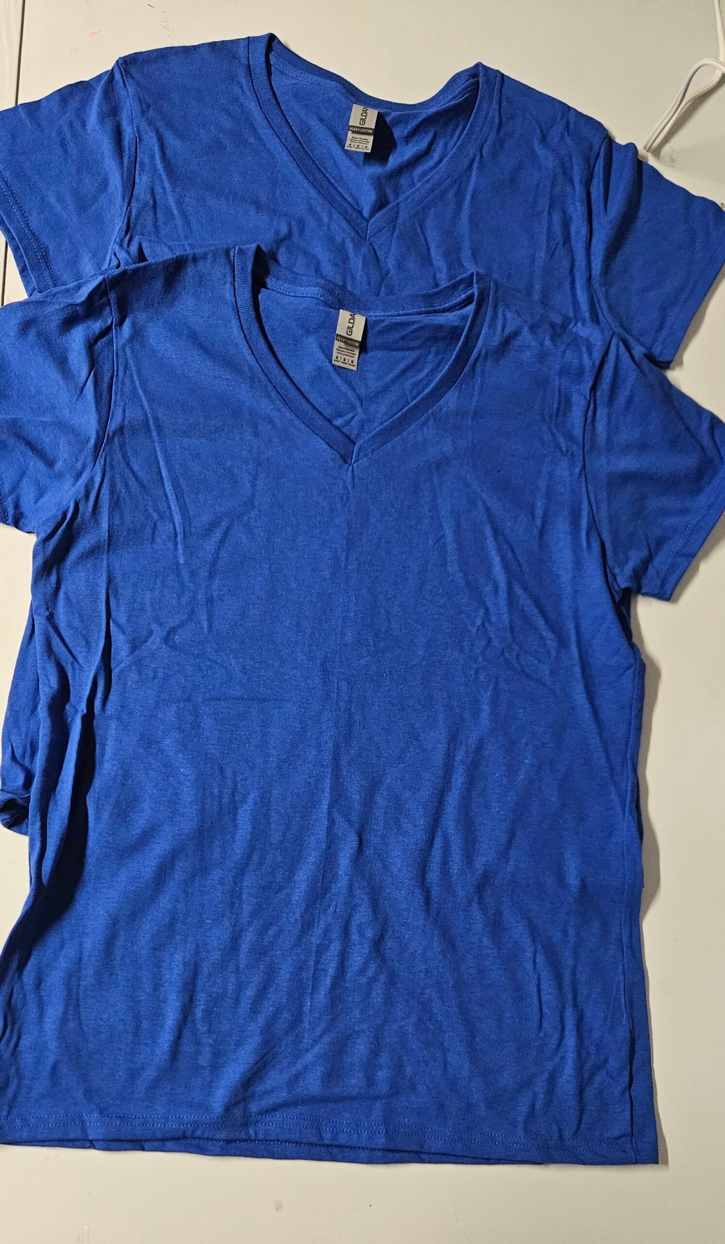Blue t-shirt, size med, V-neck Custom
